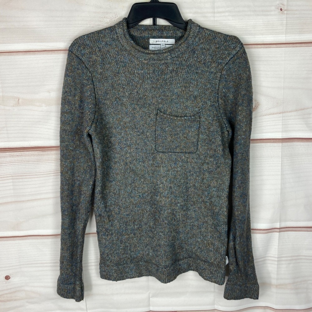 Bellfield Sweater Womens Small Crew Neck Pullover Slim Fit Long Sleeve Pocket